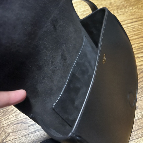 Celine Cuir Triomphe Folco Bag Black - Picture 8 of 16